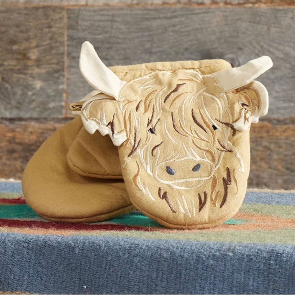 Highland Cow Oven Mitts Grabber Mitts Country Kitchen Farmhouse
